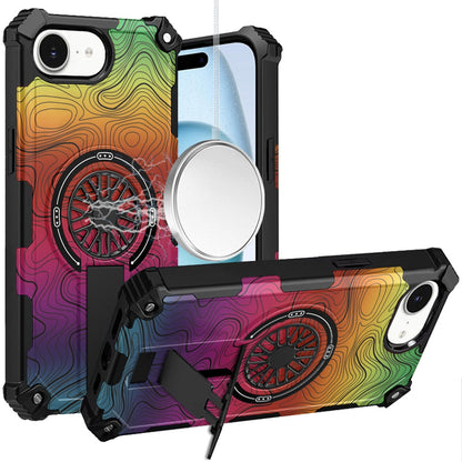 Phone Case for Apple iPhone 17E / iPhone 16E / iPhone SE4 Stylish Design Magnetic Car Mount Friendly Hybrid Rugged Grip Shockproof Kickstand Textured Armor Durable Cover Multicolor
