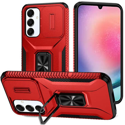 For Samsung Galaxy A26 Case, Camera Cover with Magnetic Rotation Ring Stand, Military Grade Hybrid Hard TPU Shockproof Case Cover
