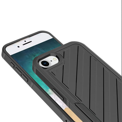 For Apple iPhone 17E /16E Hybrid lined shockproof dual layer Rugged 2in1 Hard PC & Silicone TPU Non Slip Textured Tough Armor Case Cover Black