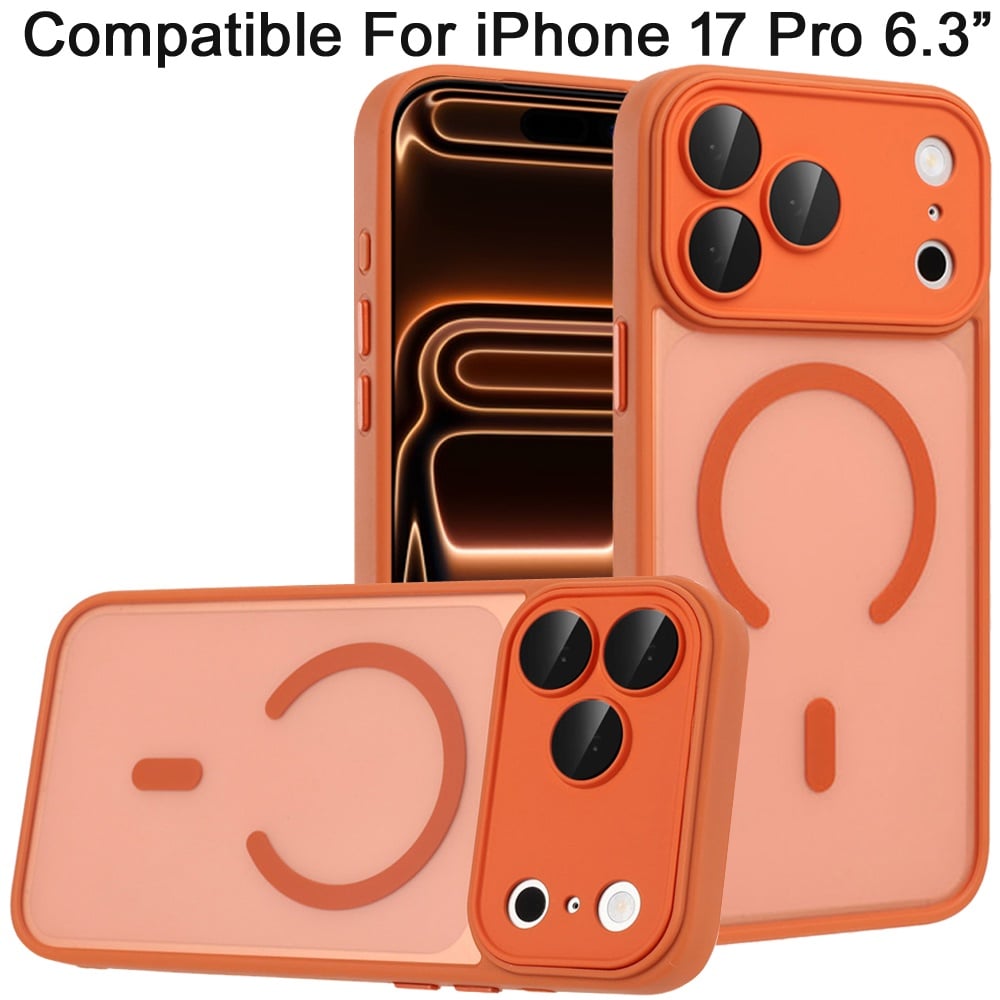 Phone Case for Apple iPhone 17 Pro (6.3") Matte Frosted Magnetic Hybrid Hard PC Soft TPU Camera Protection Slim Shock Absorbing Anti Fingerprint Cover