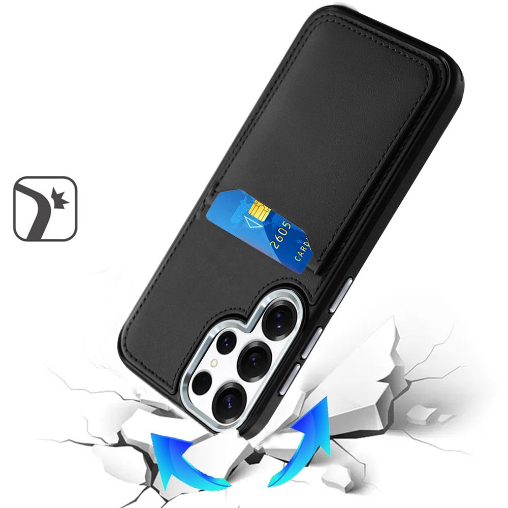 For Apple iPhone 13 Pro Max PU Leather Wallet Cover with Credit Card Holder, Kickstand & Mirror Inside Slim Fit TPU & PC Hybrid Design Case Cover