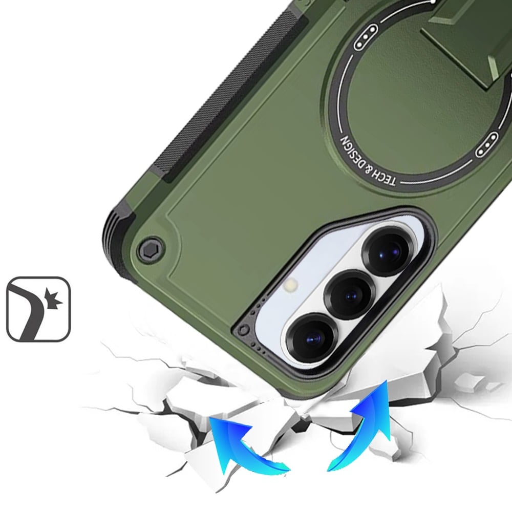 Phone Case for Samsung Galaxy S26 FE /S26 Fan Edition Magnetic Kickstand Rugged Shockproof Armor Grip Anti Slip Heavy Duty Protective Matte Stand Hybrid Cover