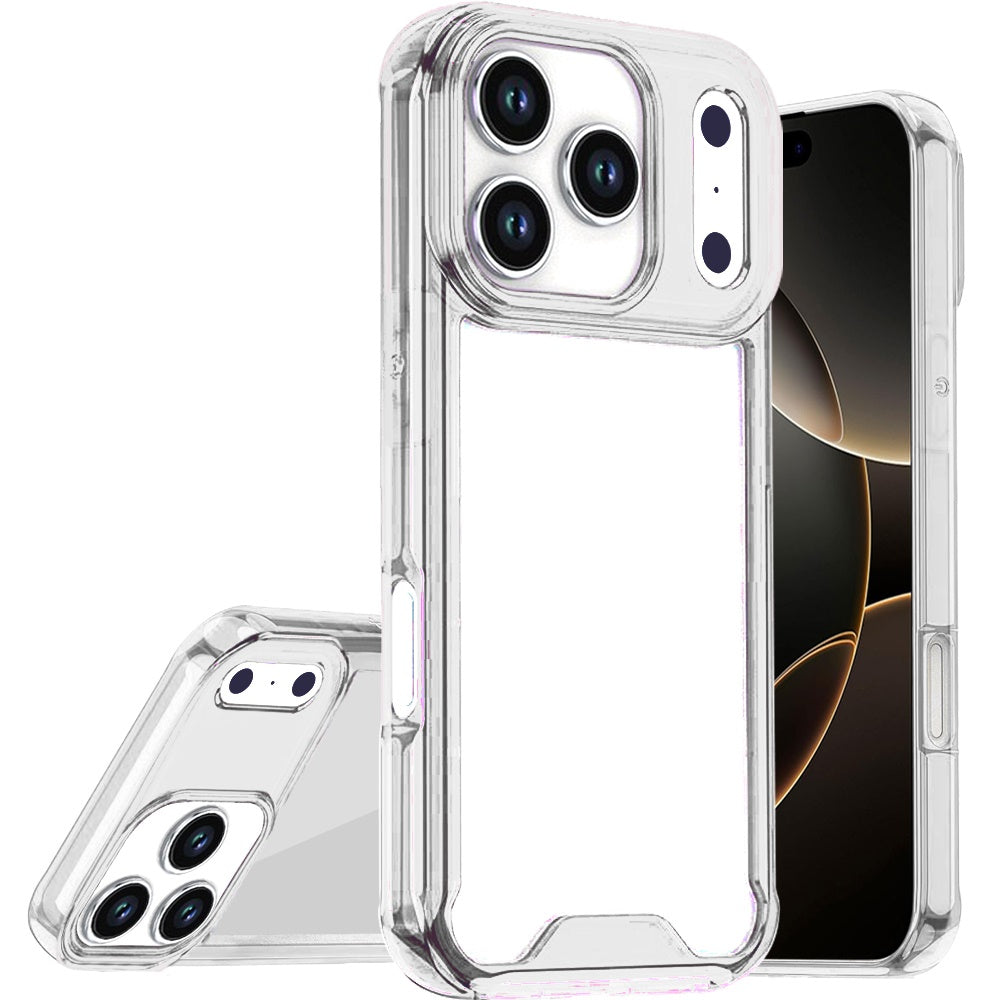 For Apple iPhone 17 Pro Max Clear Colored Shockproof Transparent Hard PC + Rubber TPU Hybrid Bumper Shell Slim Protective Case Cover Clear