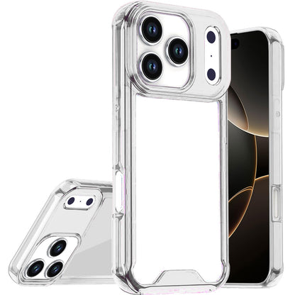 For Apple iPhone 17 Pro Max Clear Colored Shockproof Transparent Hard PC + Rubber TPU Hybrid Bumper Shell Slim Protective Case Cover Clear