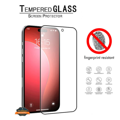 For Apple iPhone 16 Plus (6.7") Anti-Fingerprint Tempered Glass Screen Protector 9H Hardness, HD, Bubble-Free Protector Clear