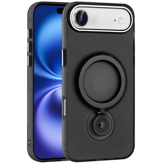 For Apple iPhone 17 Air (6.6") MagSafe Compatible with 360° Ring Stand, Magnetic Kickstand, Slim Hybrid Protective Case Cover Black