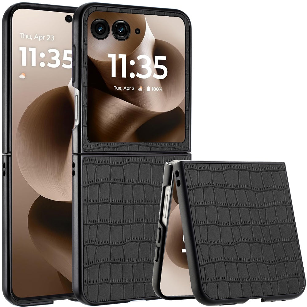 For Samsung Galaxy Z Fold 7 PU Vegan Leather Case, Premium Snap-On Hard Shell Cover, Slim Fit Protective Matte Finish Case Cover