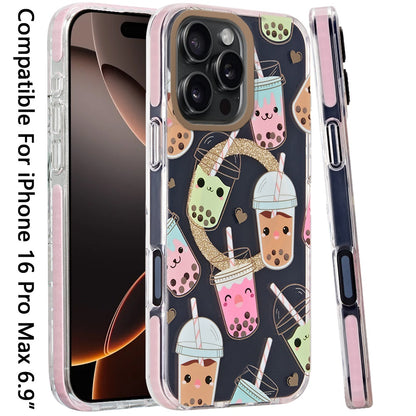 For Apple iPhone 16 Pro Double Layer IMD Stylish Magnetic Hybrid Shockproof Durable Fashion Design Secure Grip Slim TPU Case Cover
