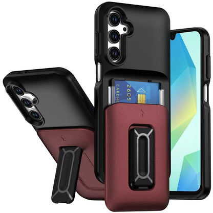For Samsung Galaxy A17 5G Wallet Case with 2- Credit Card Holder, Wrist Strap & Kickstand Hybrid Shockproof TPU Case Cover