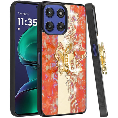 For Motorola Moto G Stylus 5G 2026 /2025 Diamonds 3D Fashion Bling Sparkly Glitter Ornaments Engraving Hybrid with Ring Stand Case Cover
