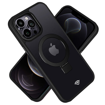 For Apple iPhone 16 (6.1") Premium Magnetic Metal Matte Built-in Compatible with MagSafe Stand Hybrid Shock TPU Case Cover