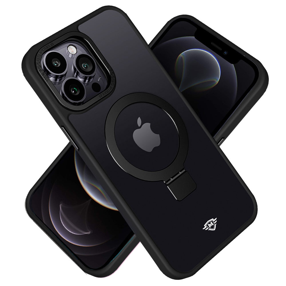 For Apple iPhone 16 Plus (6.7") Premium Magnetic Metal Matte Built-in Compatible with MagSafe Stand Hybrid Shock TPU Case Cover