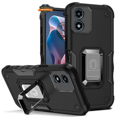 For Motorola Moto G Stylus 5G 2025 Heavy Duty Hybrid 2in1 Hard PC & TPU Rugged Bumper Shockproof with Magnetic Ring Kickstand Case Cover