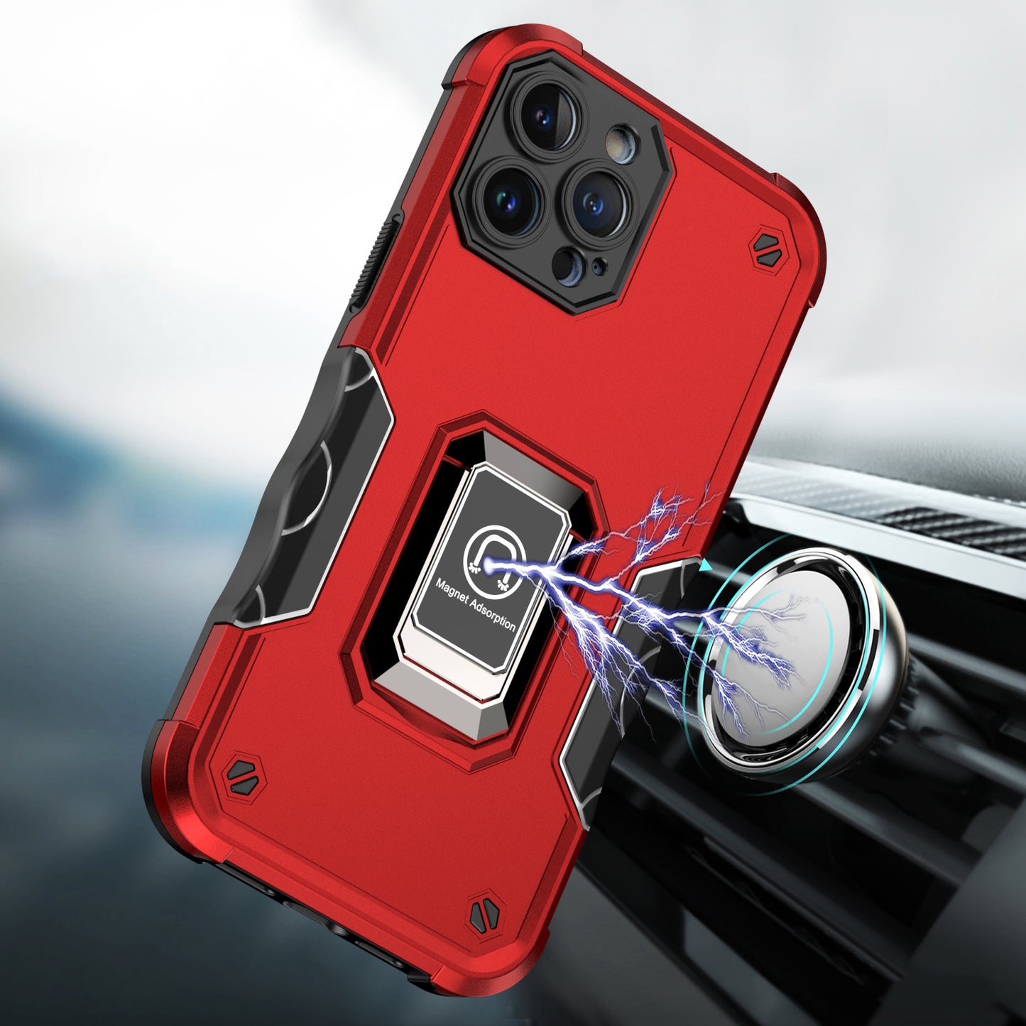 For Samsung Galaxy S21+ / S21 Plus Hybrid Stand Magnetic Ring Holder Kickstand Heavy Duty Rugged Drop Silicone & Hard PC Shockproof Case Cover