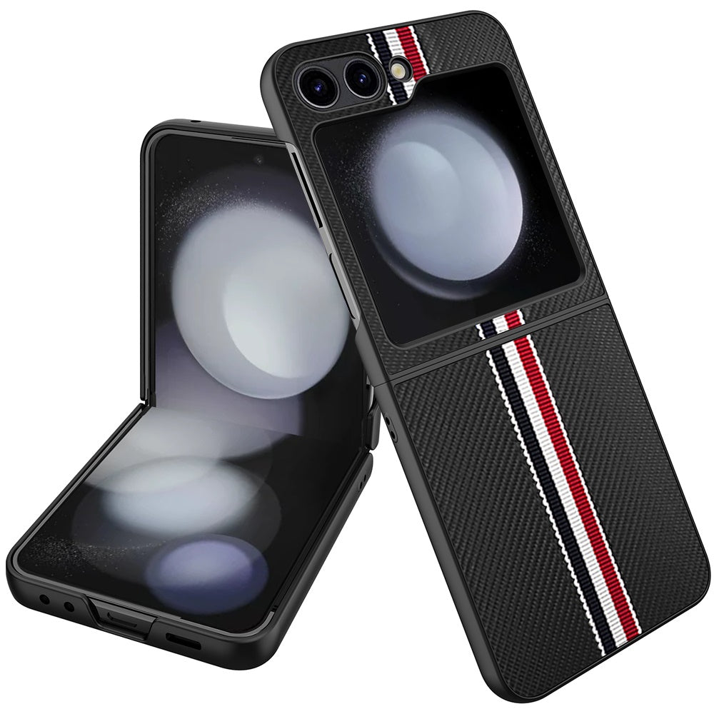 For Samsung Galaxy Z Fold 7 Velvet Fabric PU Vegan Leather, Premium Flip Design, Slim Snap-On Hard PC + TPU Case Cover Black
