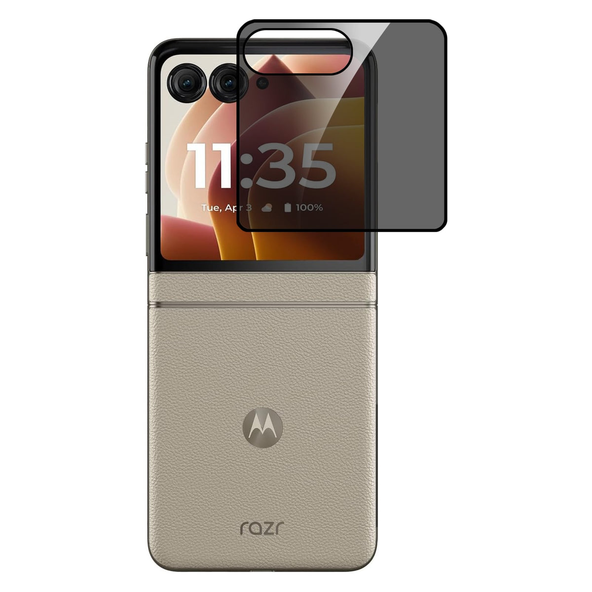For Motorola Razr Ultra 2025 Privacy Screen Protector Tempered Glass, Anti-Spy, Scratch Resistant 9H, Black Screen Guard & Easy to Install Protector Black