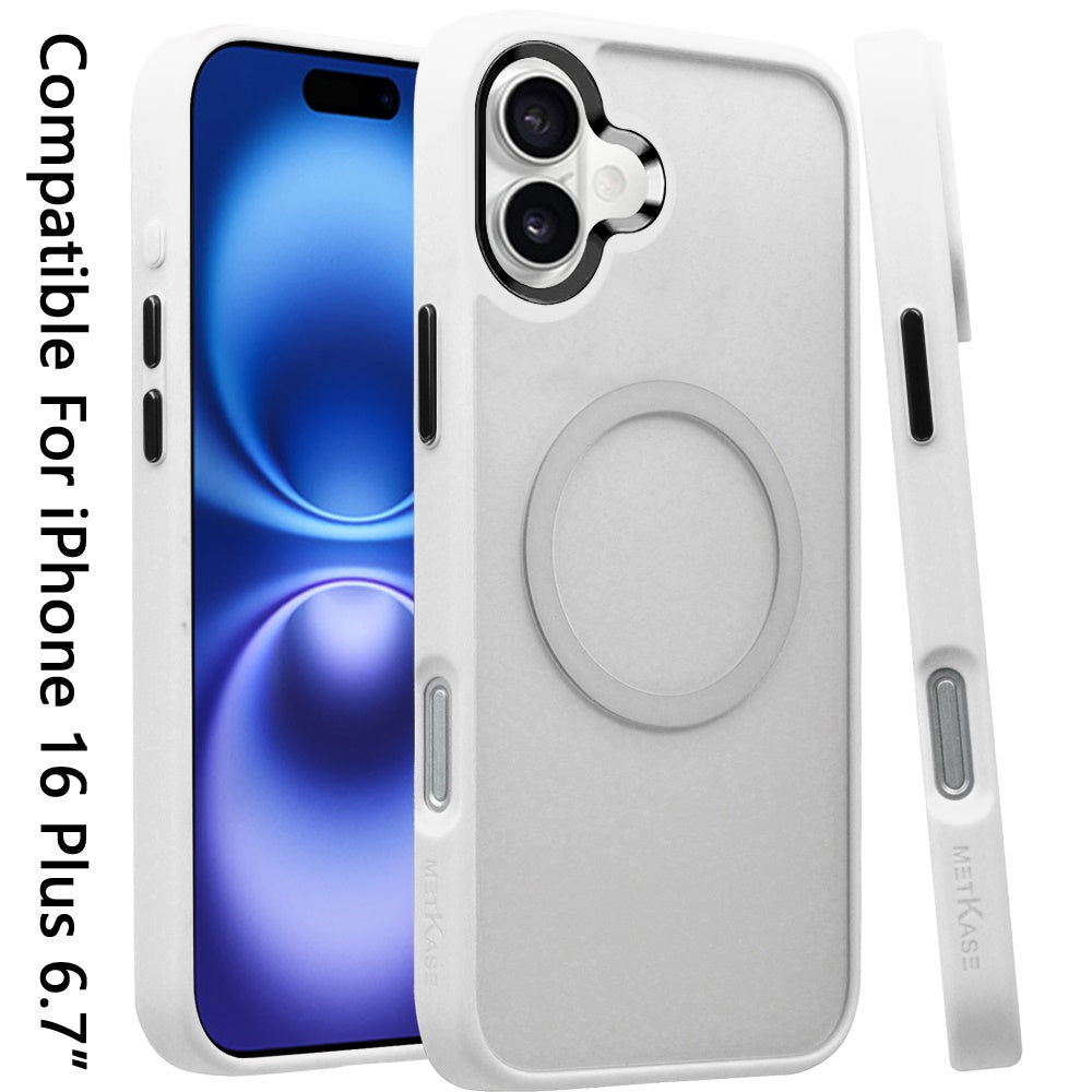 For Apple iPhone 16 Plus (6.7") Magnetic Protective Hybrid Case with MagSafe Compatible Bumper Shockproof Case Cover