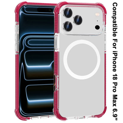 Phone Case for Apple iPhone 18 Pro Max/ 17 Pro Max Acrylic Magnetic Circle Transparent Shockproof Frame Hybrid 2.5mm Tough Clear Drop Protection Slim Durable Cover