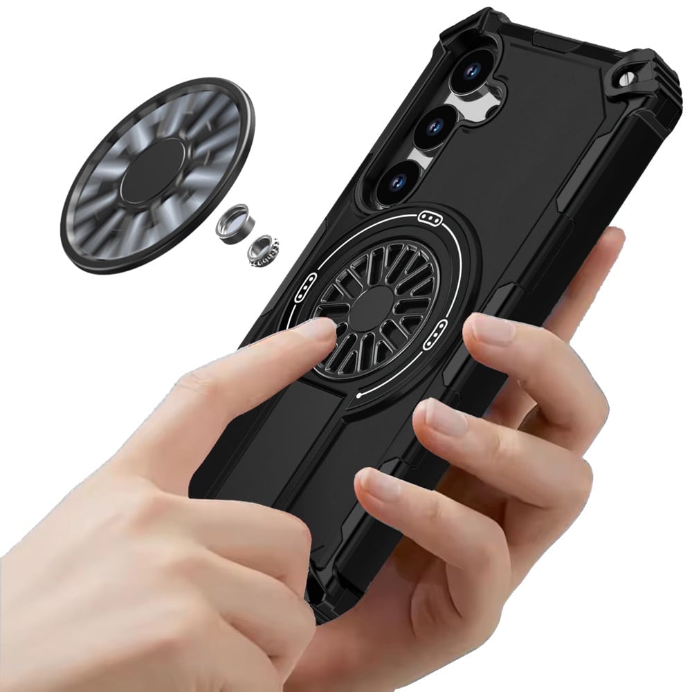 Phone Case for Samsung Galaxy S26 FE /Fan Edition Invisible Kickstand Magnetic Car Mount Friendly Shockproof Texture Anti Slip Durable Grip Heavy Duty Hybrid Cover