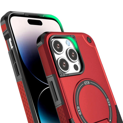 Phone Case for Apple iPhone 14 Pro Max Magnetic Kickstand Rugged Shockproof Armor Grip Anti Slip Heavy Duty Protective Matte Stand Hybrid Cover Red