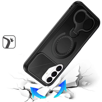 Phone Case for Samsung Galaxy S26 FE /Fan Edition Magnetic 2 Ring Stand Car Mount Friendly Shockproof Rugged Grip Armor Dual Ring Kickstand Heavy Duty Hybrid Cover
