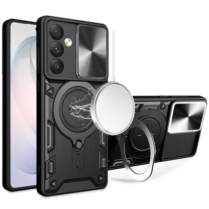 Phone Case for Samsung Galaxy S26 FE /Fan Edition Magnetic Ring Stand Shockproof Hybrid Full Camera Slide Guard Anti Slip Heavy Duty Protective Armor Cover
