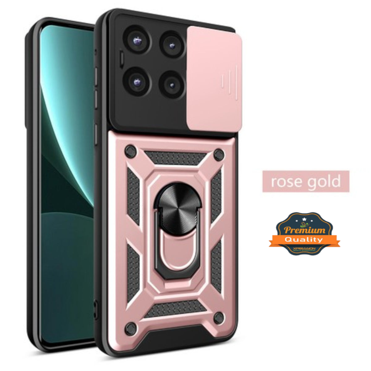 Phone Case Cover for Motorola Moto G Stylus 5G 2026 Hybrid Shockproof, Built-in Sliding Camera Lens Protection with Magnetic Finger Ring Stand Holder Cover