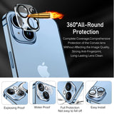 For Apple iPhone 15 Plus (6.7") Tempered Glass Camera Lens Protector Ultra HD, 9H Hardness, Scratch Resistant Back Camera Protection Clear Phone Case Cover
