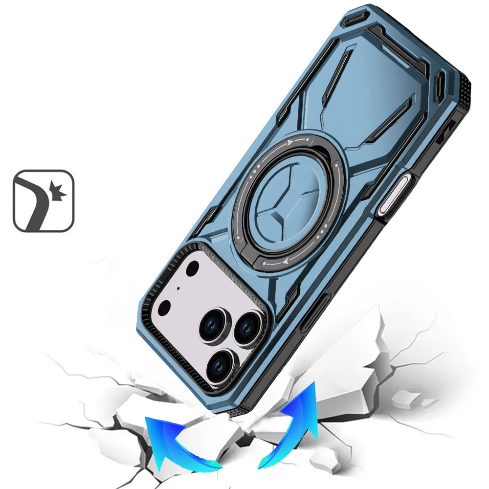 Phone Case for Apple iPhone 18 Pro Max Magnetic Ring Circle Stand Shockproof 360 Rotating Kickstand Hybrid Armor Anti Slip Protective Grip Frame Cover