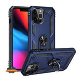 For Apple iPhone 15 (6.1") Shockproof Hybrid Dual Layer PC + TPU with Ring Stand Metal Kickstand Heavy Duty Armor  Phone Case Cover