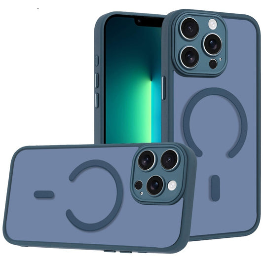 Phone Case for Apple iPhone 13 Pro Max Matte Frosted Magnetic Back Hybrid Hard PC Soft TPU Camera Protection Slim Shock Absorbing Anti Fingerprint Cover