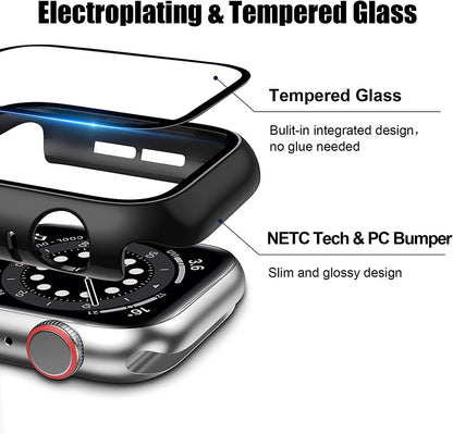 For Apple Watch Size 42mm Slim Hard PC Bumper, Clear Touch Full Coverage with Built in Tempered Glass Screen Protector Case Cover Clear
