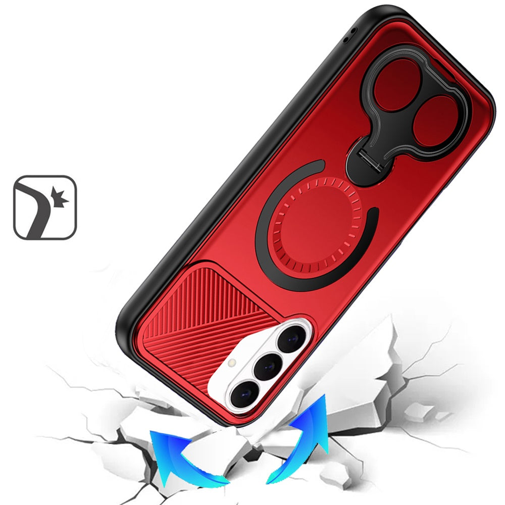 Phone Case for Samsung Galaxy S26 FE /Fan Edition Magnetic 2 Ring Stand Car Mount Friendly Shockproof Rugged Grip Armor Dual Ring Kickstand Heavy Duty Hybrid Cover