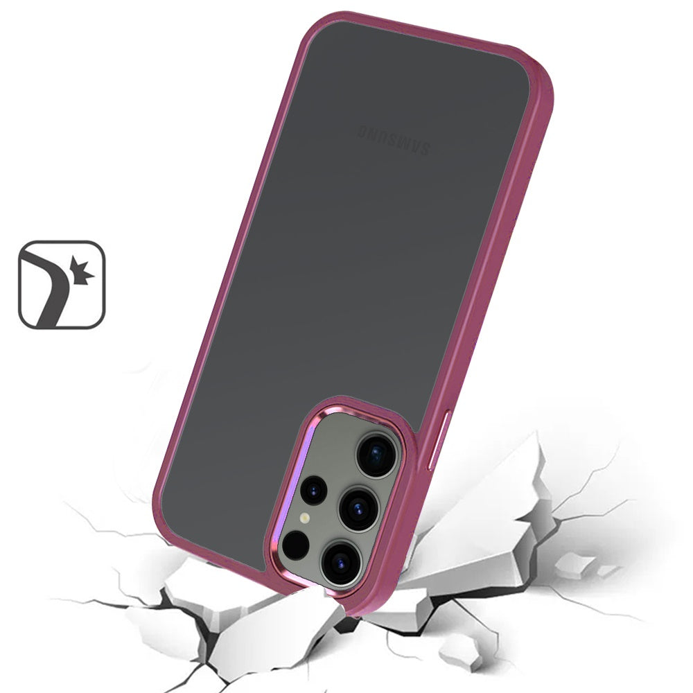For Apple iPhone 17E /16E Slim Fit Hybrid Transparent Thick Acrylic with Metal Buttons Frame Protective Hard PC + TPU Shockproof Case Cover