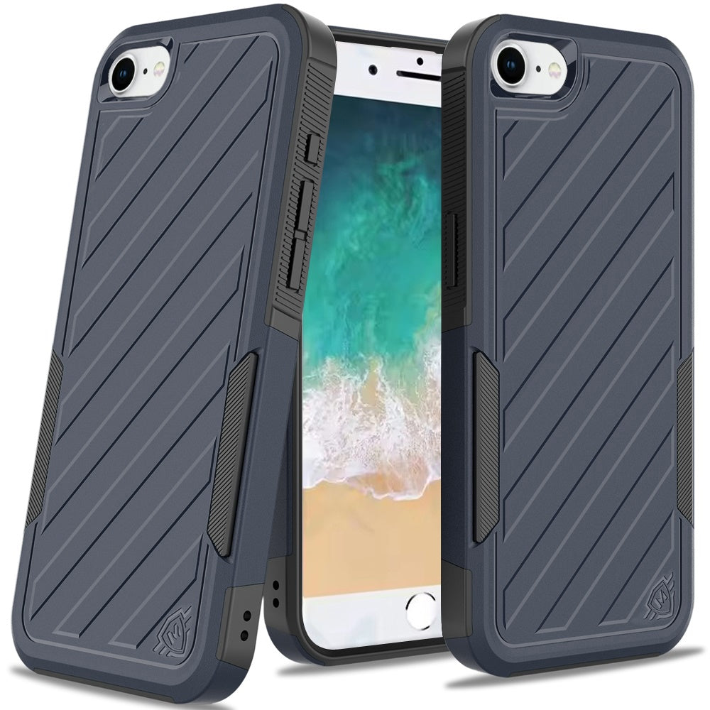 For Apple iPhone 17E /16E Premium Hybrid Rugged lined Shockproof Textured 2-in-1 Non-Slip Hard PC & TPU Non Slip Tough Case Cover