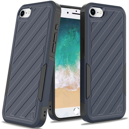 For Apple iPhone 17E /16E Premium Hybrid Rugged lined Shockproof Textured 2-in-1 Non-Slip Hard PC & TPU Non Slip Tough Case Cover
