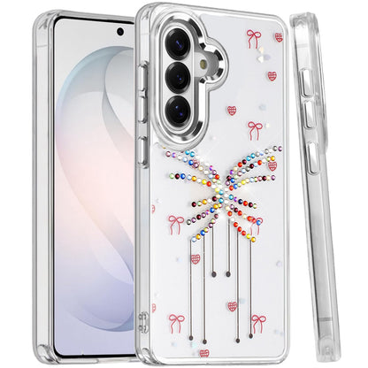 Phone Case for Samsung Galaxy S26 FE /Fan Edition Butterfly Resin Epoxy Diamond Bling Metal Edge Shockproof Hybrid Luxury Protective Durable Stylish Fashion Grip Cover