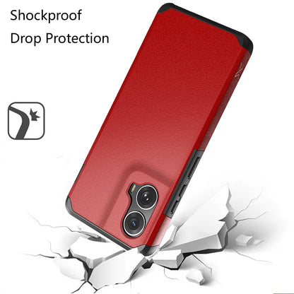 For Motorola Edge 2024 Fashion Graphic Design Hybrid 2in1 Tough Strong Hard PC TPU Frame, Magnet Mount Friendly, Shockproof Protection Case Cover Red