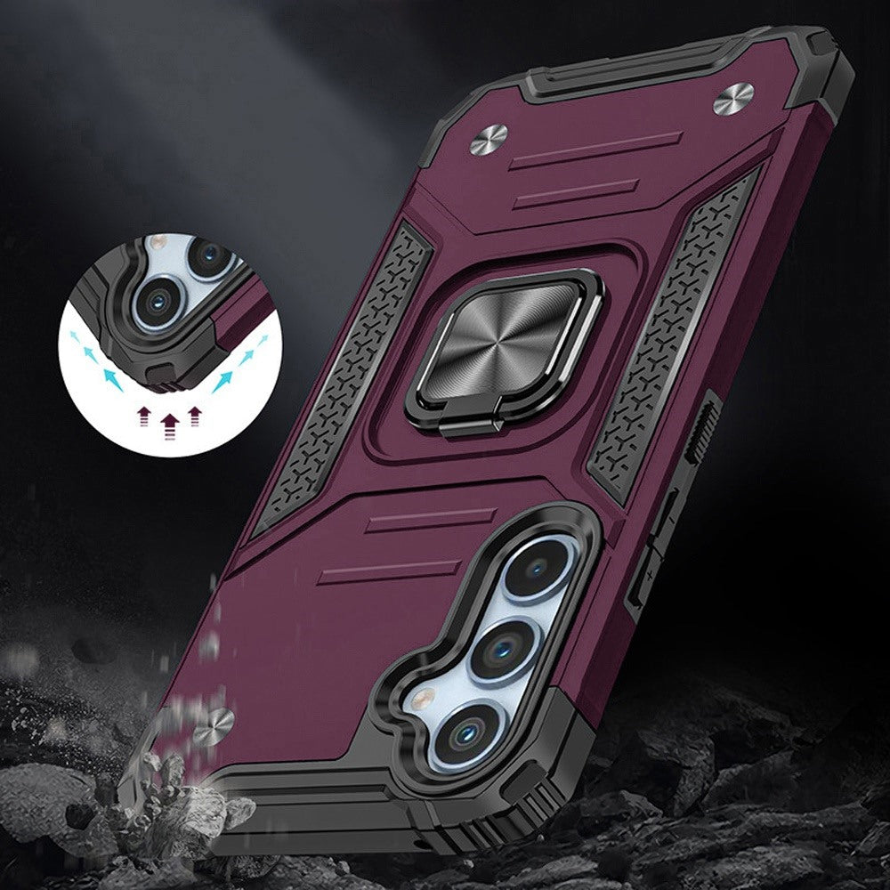 Phone Case for Samsung Galaxy S26 Magnetic Car Mount Hybrid Ring Stand Shockproof Rugged Grip Armor Heavy Duty Protective TPU Durable Cover Purple