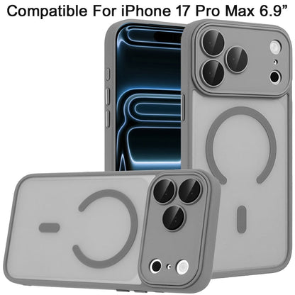 Phone Case for Apple iPhone 17 Pro Max (6.9") Matte Frosted Magnetic Back Hybrid Hard PC Soft TPU Camera Protection Slim Shock Absorbing Anti Fingerprint Cover
