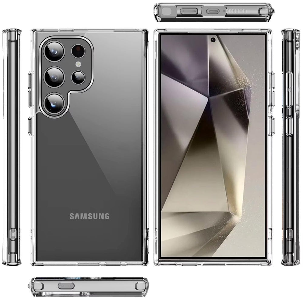 For Samsung Galaxy S25 Ultra Shockproof Slim Crystal Clear Transparent Hybrid Cover with Enhanced Drop Protection Case Cover Clear