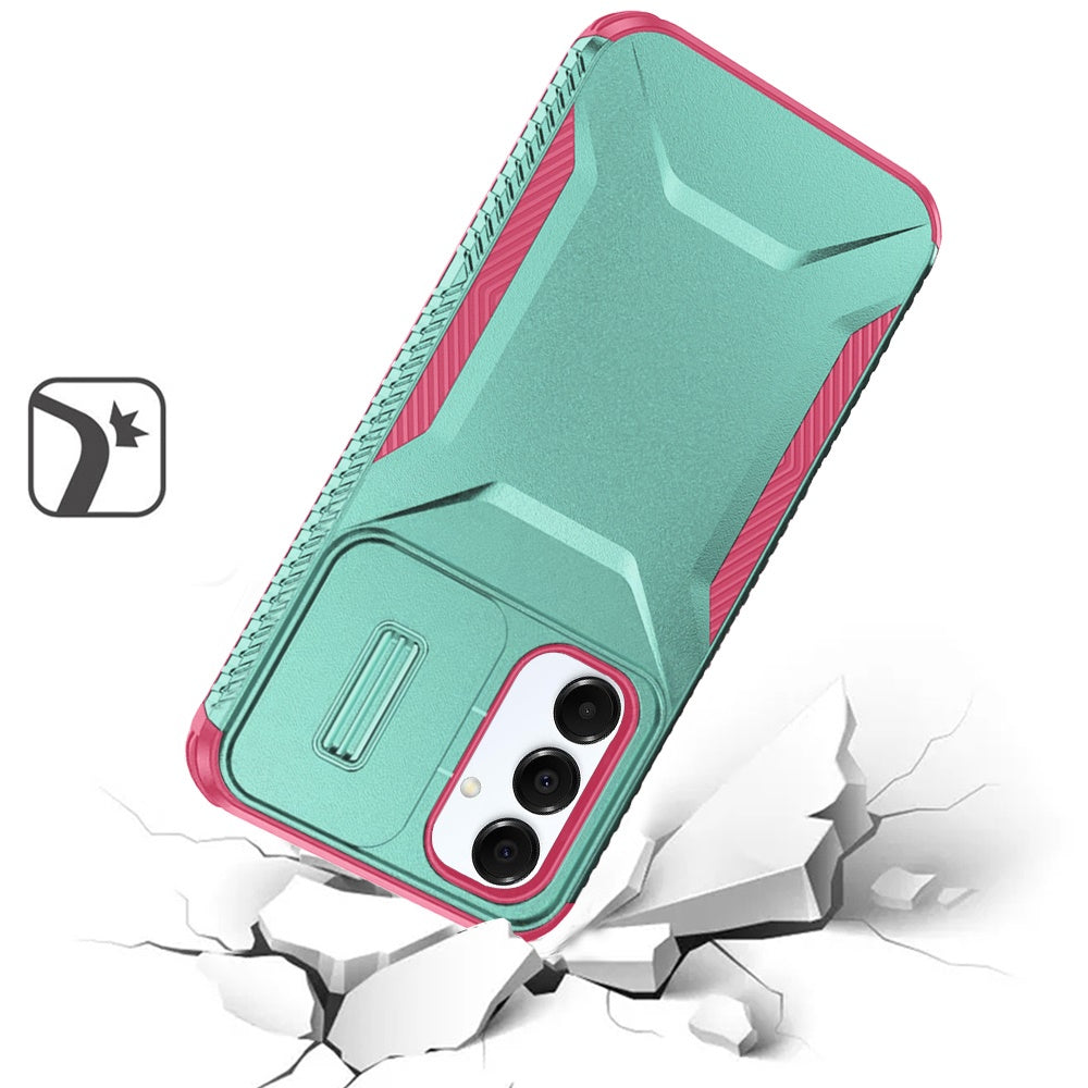 For Samsung Galaxy S25 /S24 Slim Fit Shockproof Hybrid with Slide Camera Window Covering, Rugged Tpu Silicone Hard PC Bumper Case Cover