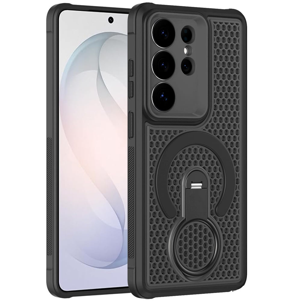 Phone Case for Samsung Galaxy S26 Ultra Magnetic Honeycomb Hybrid Rugged Armor Ring Kickstand Dual Layer Shock Absorbing Hard PC Soft TPU Cover