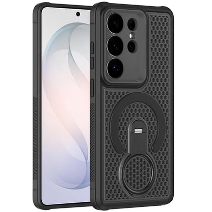 Phone Case for Samsung Galaxy S26 Ultra Magnetic Honeycomb Hybrid Rugged Armor Ring Kickstand Dual Layer Shock Absorbing Hard PC Soft TPU Cover
