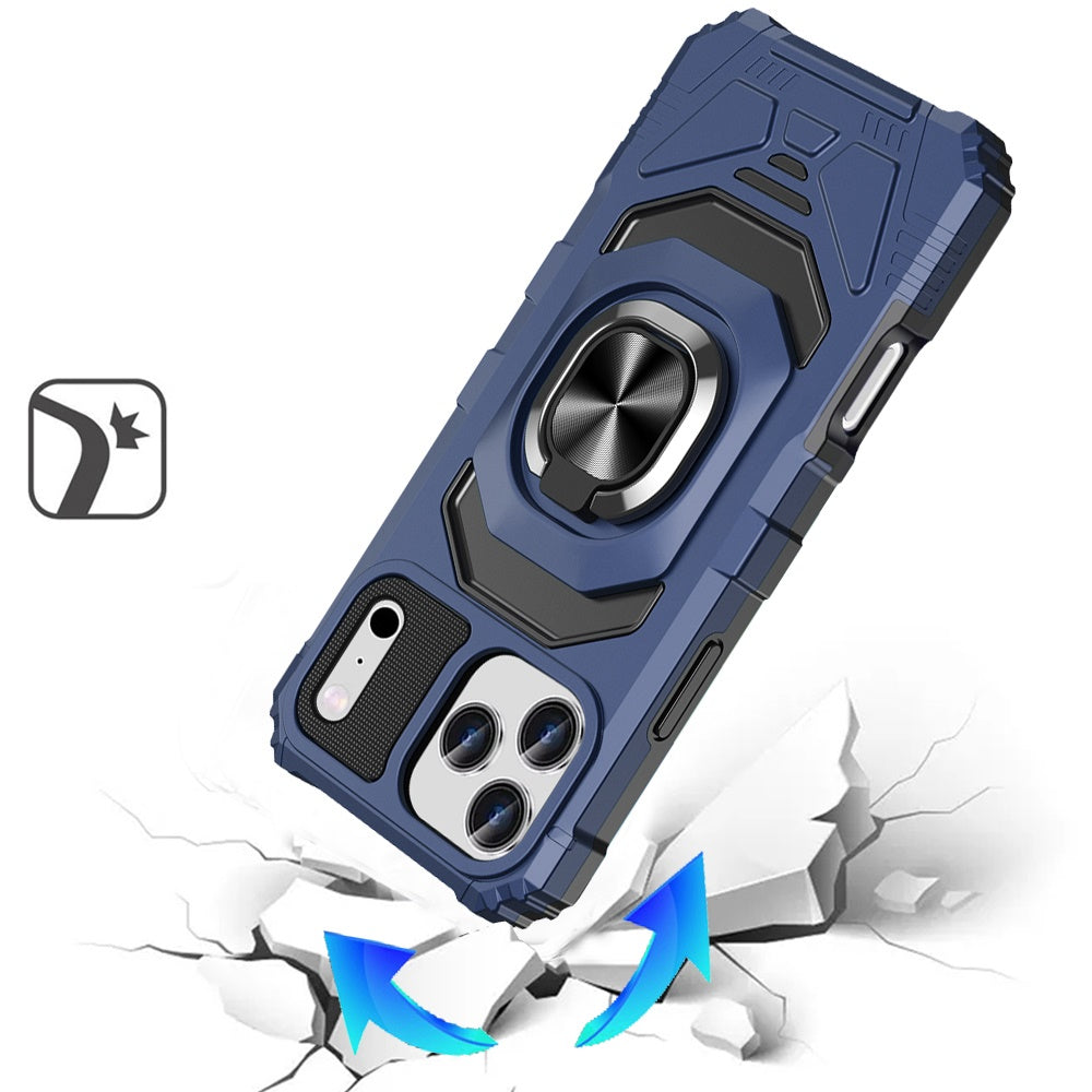 For Apple iPhone 17 Pro (6.3") Hybrid Dual Layer with 360° Rotate Magnetic Ring Stand Holder Kickstand TPU Rugged PC Shockproof Case Cover