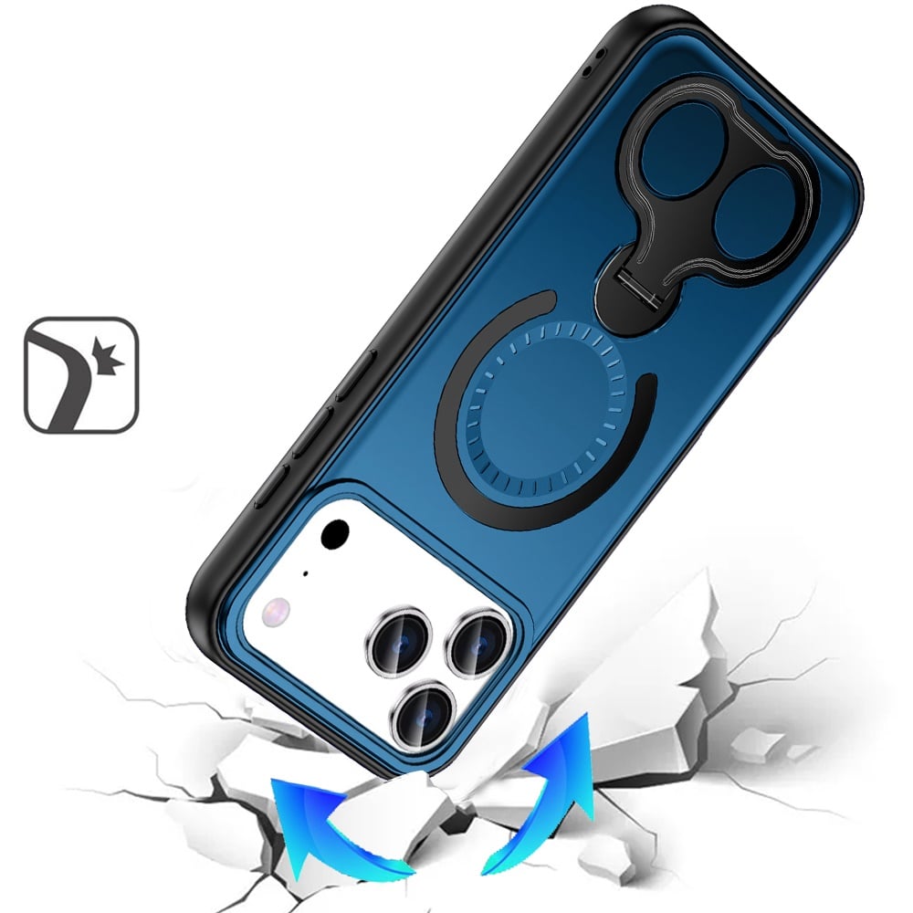 Phone Case for Apple iPhone 18 Pro Magnetic 2 Ring Stand Car Mount Friendly Shockproof Rugged Grip Armor Dual Ring Kickstand Heavy Duty Hybrid Cover