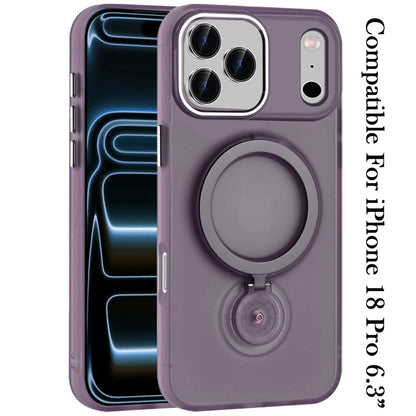 Phone Case for Apple iPhone 18 Pro Magnetic Hoop 360 Ring Stand Hybrid Shockproof Hard PC TPU Rubber Bumper with MagSafe Compatible Cover