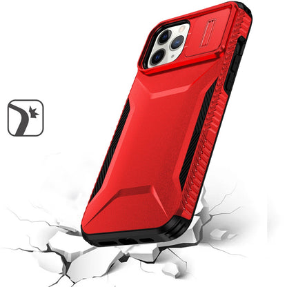 Phone Case for Apple iPhone 11 Pro Max Shockproof Hybrid Rugged Grip Camera Window Guard Window Protective Heavy Duty Slim Textured Design Cover Red
