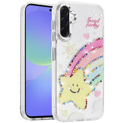 Phone Case for Samsung Galaxy A56 / A36 Butterfly Resin Epoxy Diamond Bling Metal Edge Shockproof Hybrid Luxury Protective Durable Stylish Fashion Grip Cover Gold