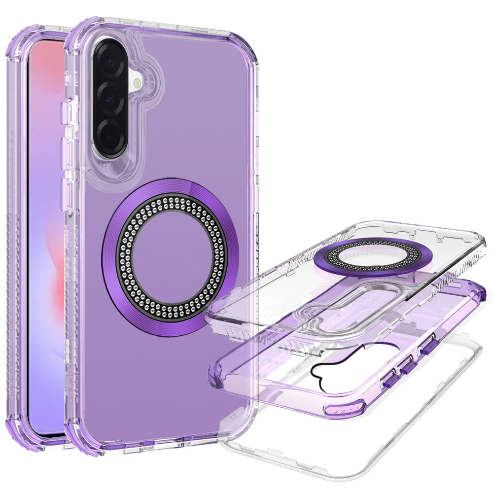 Phone Case for Samsung Galaxy A37 Thick Frosted Hybrid Construction, Magnetic Ring, Glitter Finish, High-Quality Build Cover